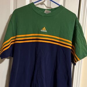 VINTAGE-RARE adidas Polo with Green and Navy Design